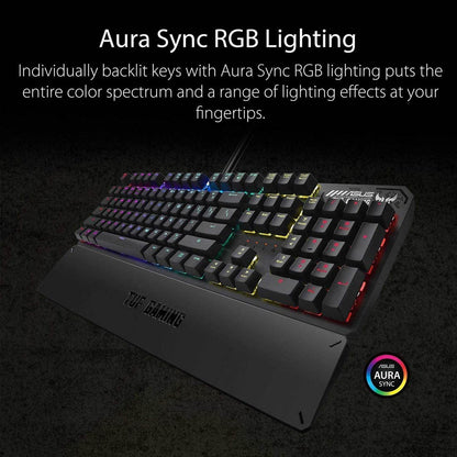 ASUS TUF GAMING K3 RGB Mechanical Keyboard with Detachable Wrist Rest and On-Board Memory