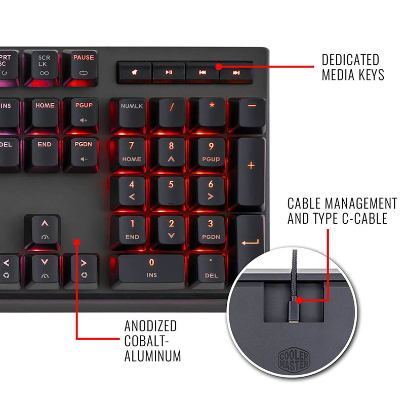 Cooler Master MasterKeys MK750 Cherry MX Blue Switch RGB Mechanical Wired Gaming Keyboard with Magnetic Detachable Wrist Rest