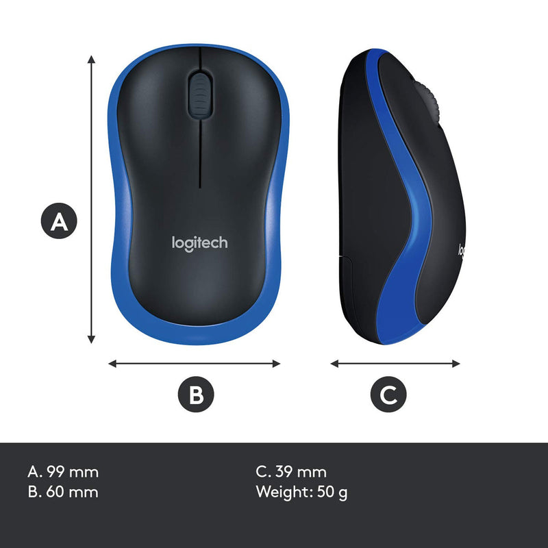 [RePacked] Logitech M185 Wireless Optical Mouse with 2.4 Ghz Technology and 12 Month Battery Life