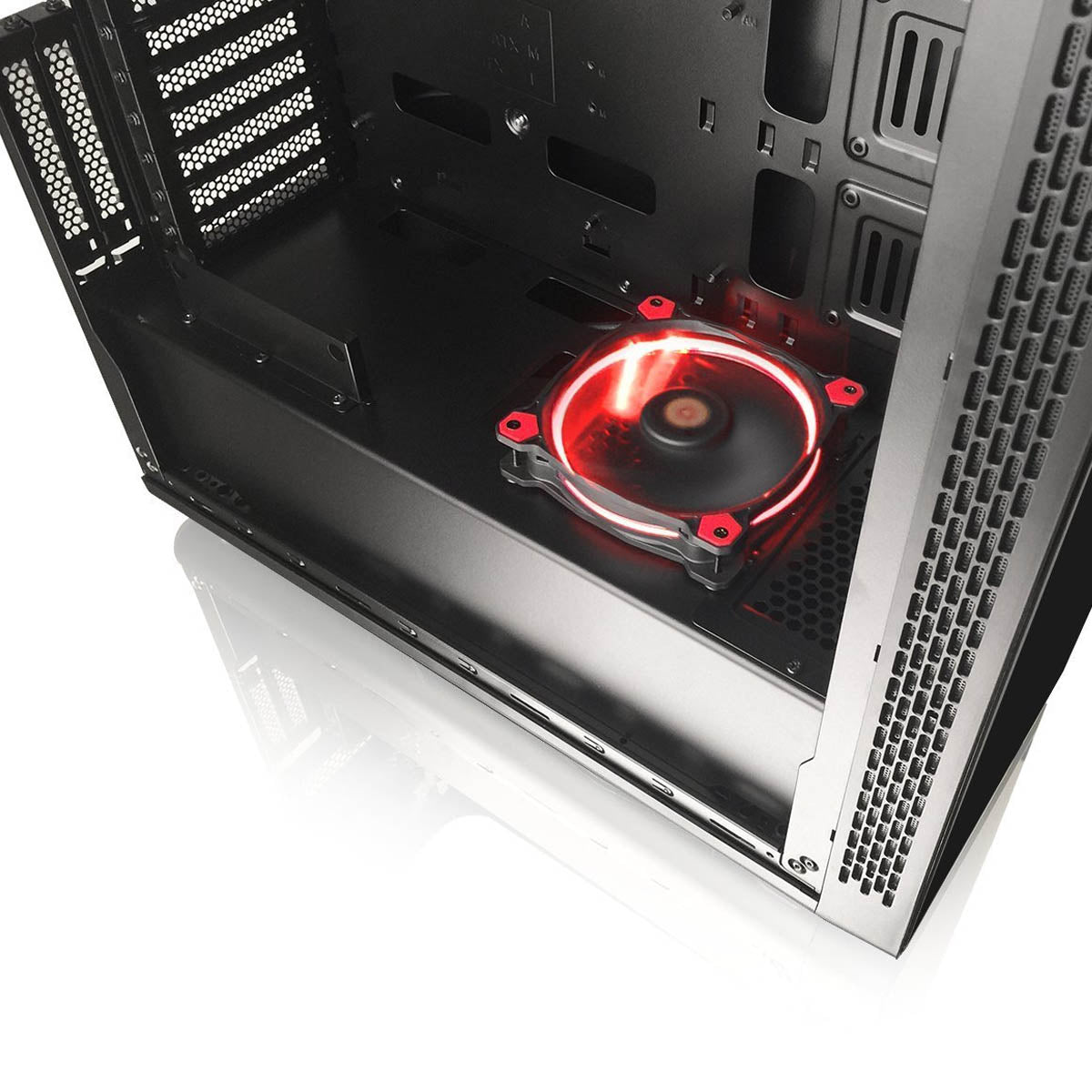 Thermaltake View 27 ATX Mid Tower Cabinet with Gull-Wing Window and One Pre-Installed 120mm Fan