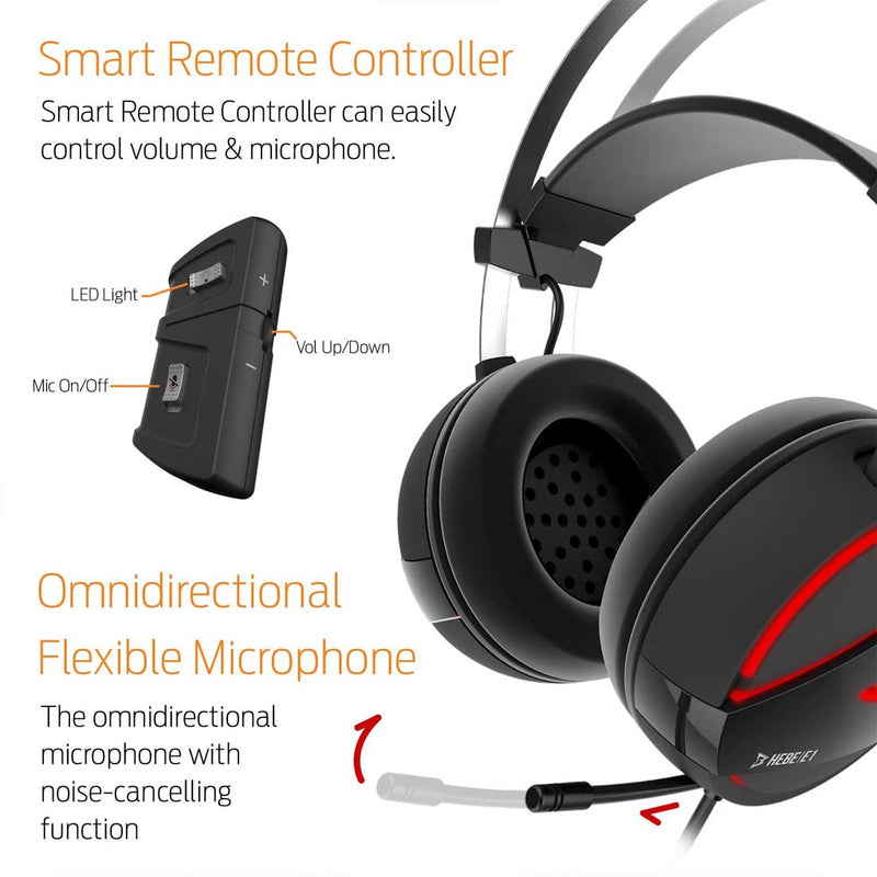 GAMDIAS Hebe E1 RGB Gaming Headset with Omnidirectional Microphone & Smart Remote