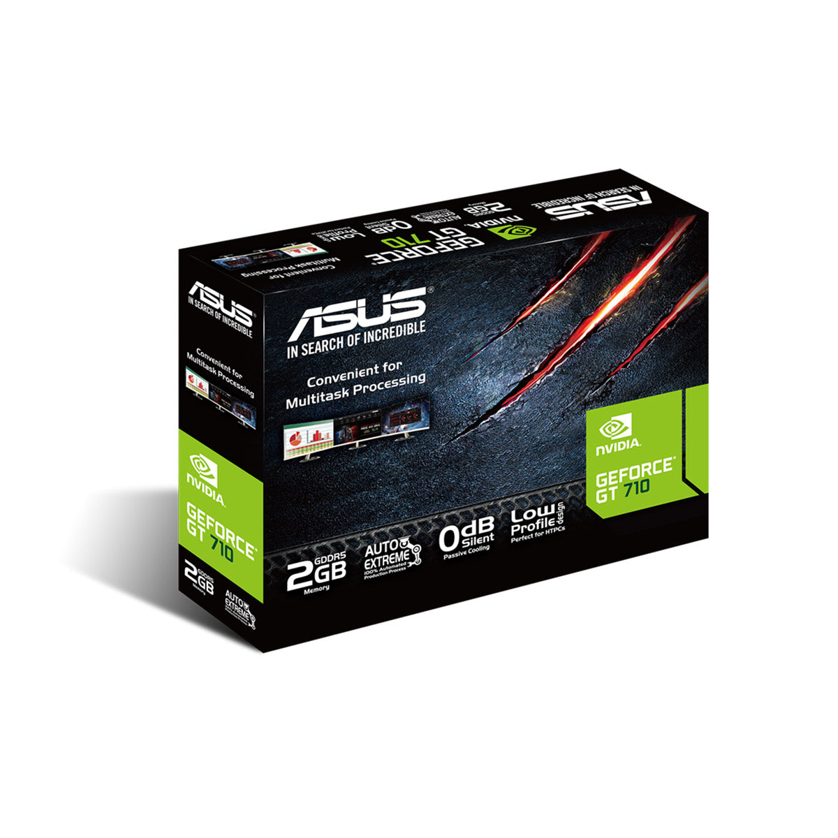 [पुन: पैक किया गया] ASUS GeForce GT710 2GB GDDR5 64-बिट ग्राफिक्स कार्ड 0db लो प्रोफाइल के साथ