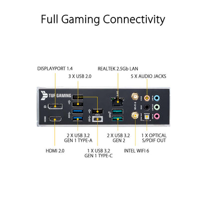 {रीपैक} ASUS TUF गेमिंग B560-Plus WiFi LGA 1200 ATX मदरबोर्ड थंडरबोल्ट 4 और AI नॉइज़ कैंसलेशन के साथ