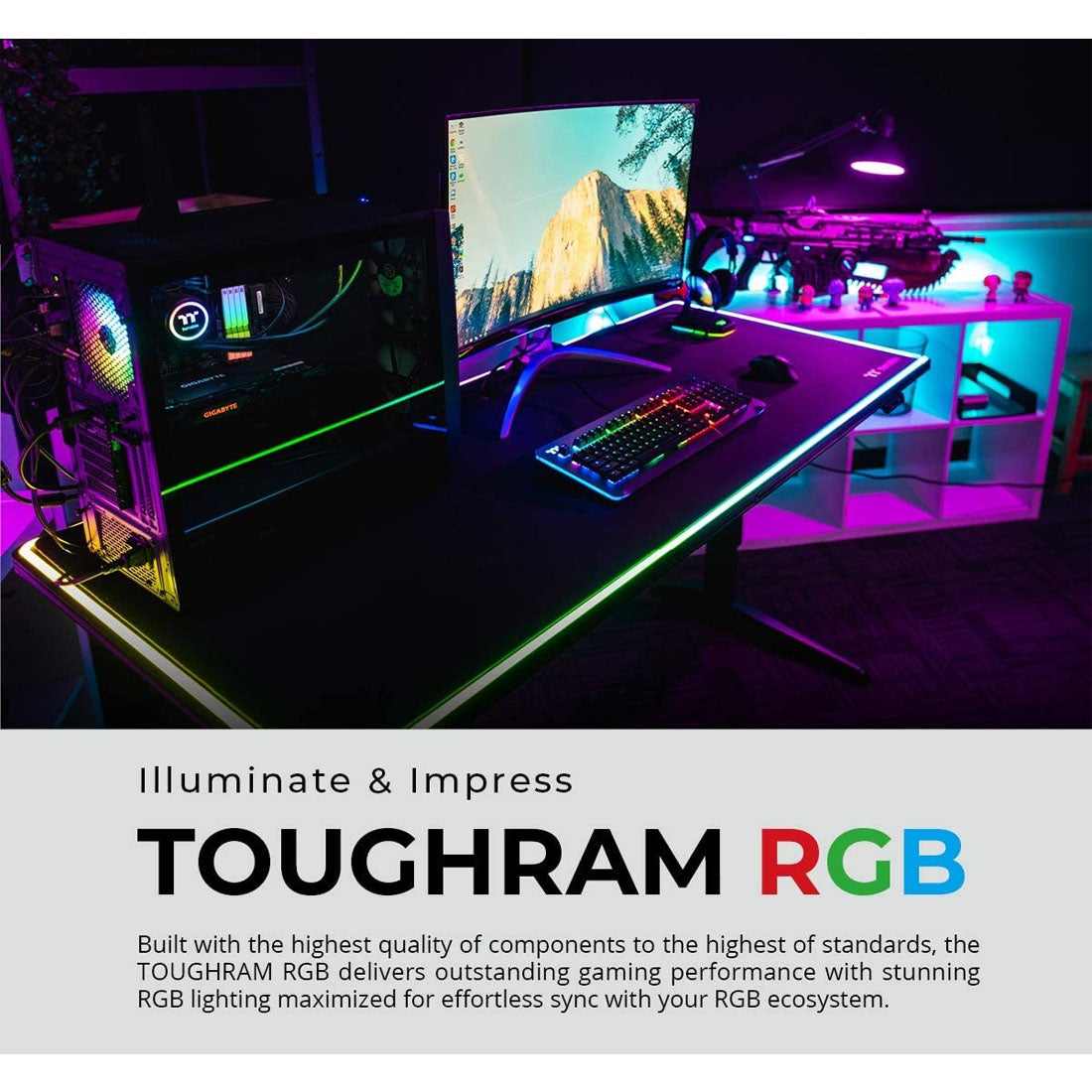 Thermaltake ToughRAM RGB 16GB(2x8GB) DDR4 RAM 3600MHz CL18 Desktop Memory