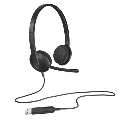 Logitech H340 USB Wired Headphone with Noise Cancelling and Rotatable Mic