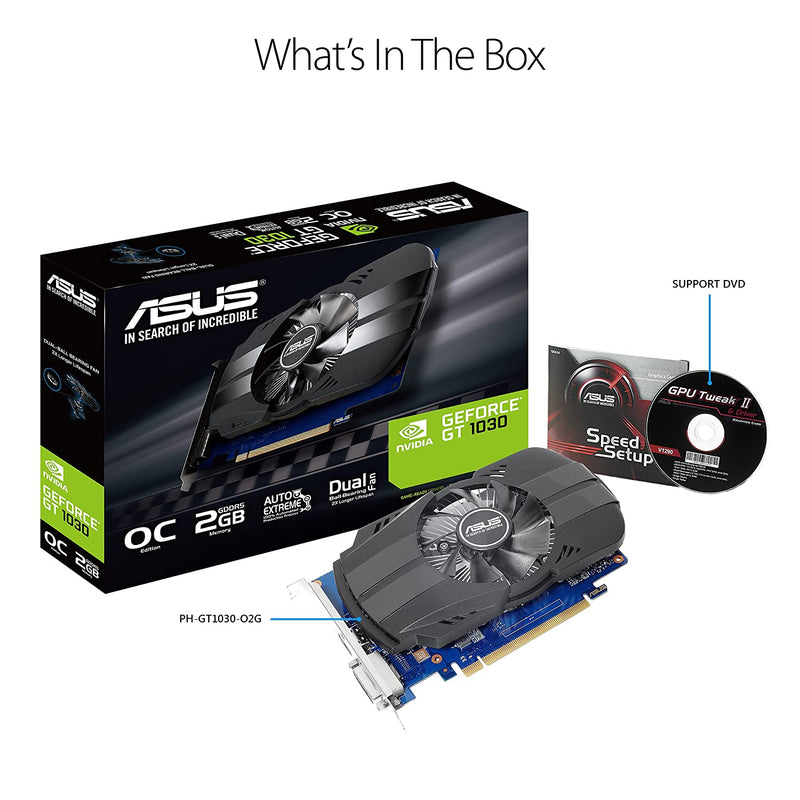 [RePacked] ASUS Phoenix GeForce GT1030 2GB GDDR5 64-Bit OC Edition Graphics Card with IP5X Dust Resistance