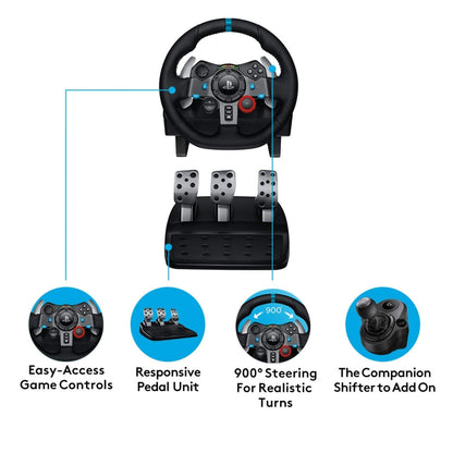 Logitech G29 Driving Force Racing Wheel and Floor Pedals with Dual Motor Force Feedback