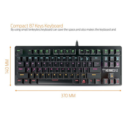 Gamdias HERMES E2 Mechanical Gaming Keyboard with Built-in Memory and 7 Color Neon Illumination