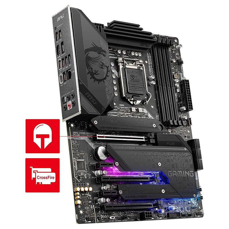MSI MPG Z590 Gaming Plus LGA 1200 ATX Motherboard with PCIe 4.0 2.5G LAN and Frozr AI Cooling