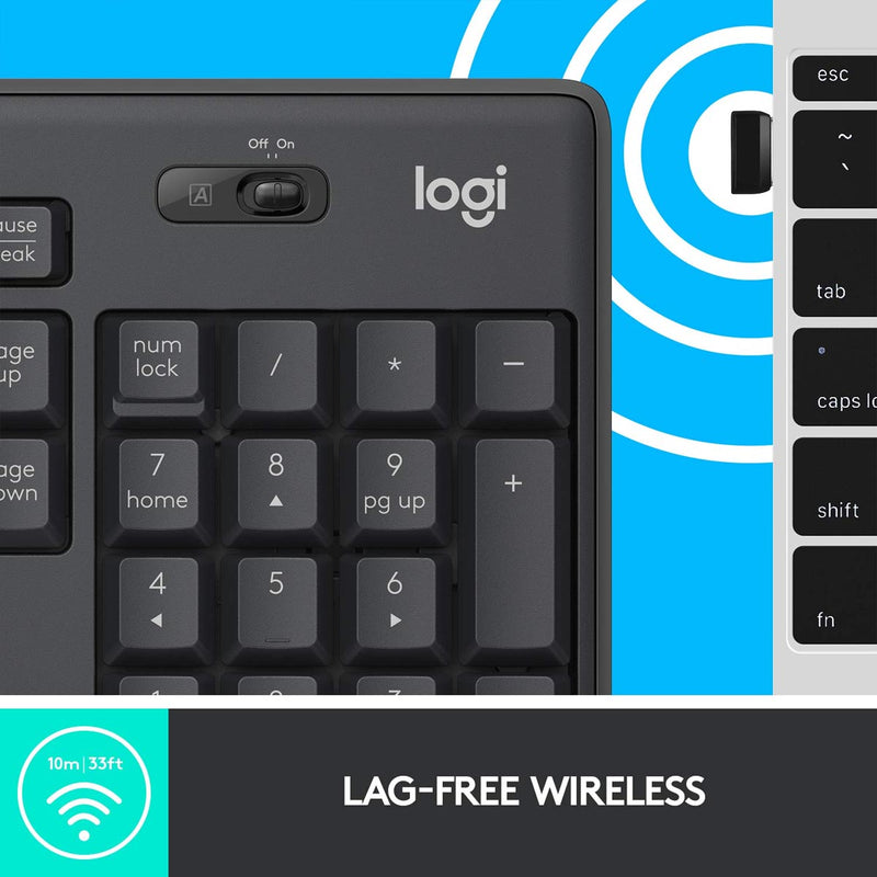 Logitech MK295 Wireless Keyboard and Mouse Combo with Spill Resistant Design and Ultra Long Battery Life
