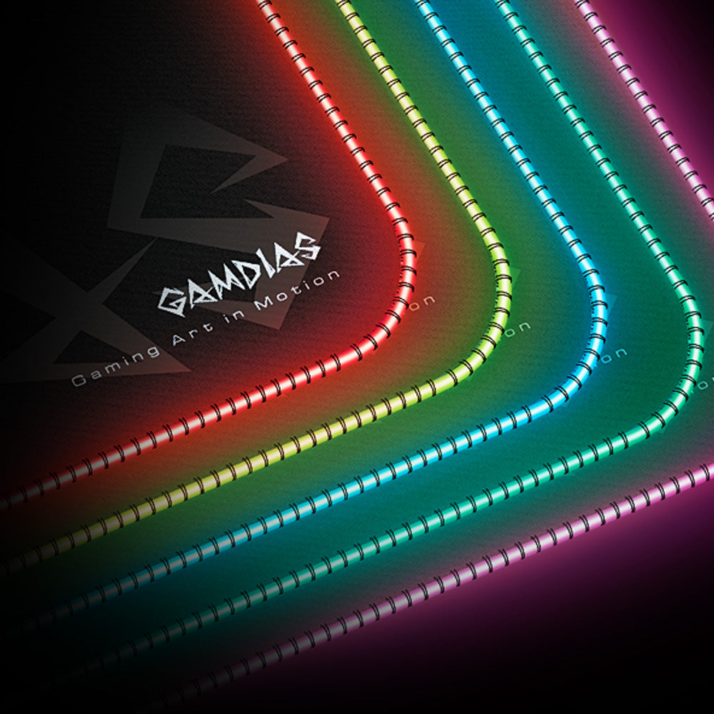 Gamdias NYX-P3 Multi-Colored RGB Gaming Mousepad with 10 ARGB LED Effects and Non-Slip Rubber Base