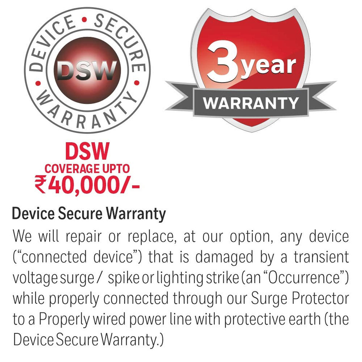 Honeywell 8 Output Surge Protector Extension Cable with Master Switch and LED Indicator