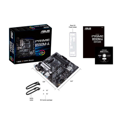 ASUS PRIME B550M-A AMD A4 mATX Motherboard with PCIe 4.0 Dual M.2 and Aura Sync