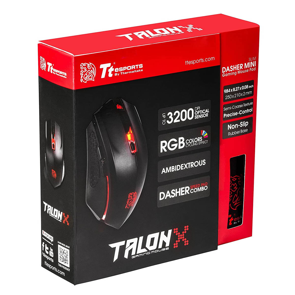 Thermaltake TALON X Gaming Gear Combo with 3200 DPI RGB Mouse and Ant-Slip Mousepad