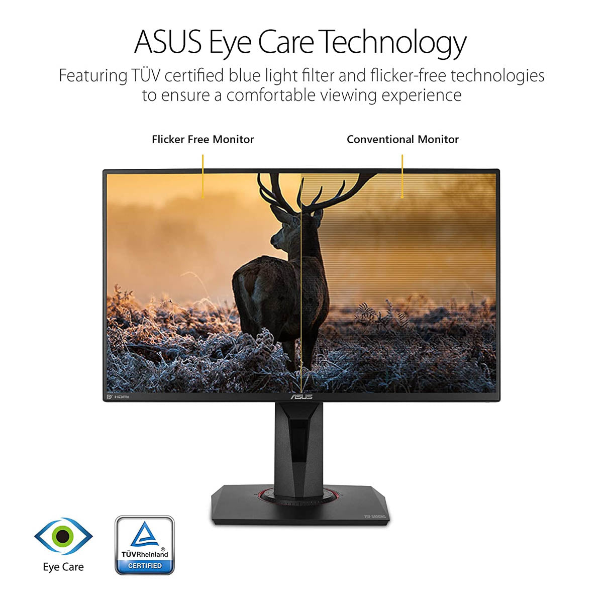 Asus TUF VG259Q 24.5 इंच फुल HD गेमिंग मॉनिटर G-SYNC और 2W ड्युअल स्टीरियो स्पीकर के साथ