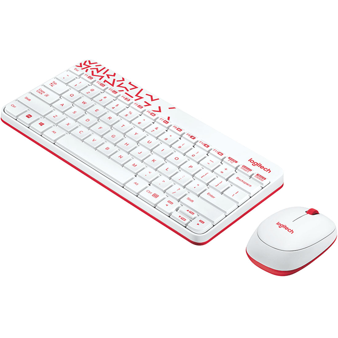 Logitech MK240 Nano Wireless Keyboard and Mouse Combo White Red