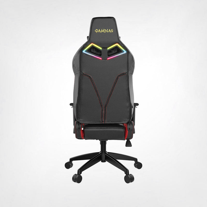 Gamdias Achilles E1 L RGB Gaming Chair with Customizable Lighting and 135° Adjustable Backrest - Black & Red
