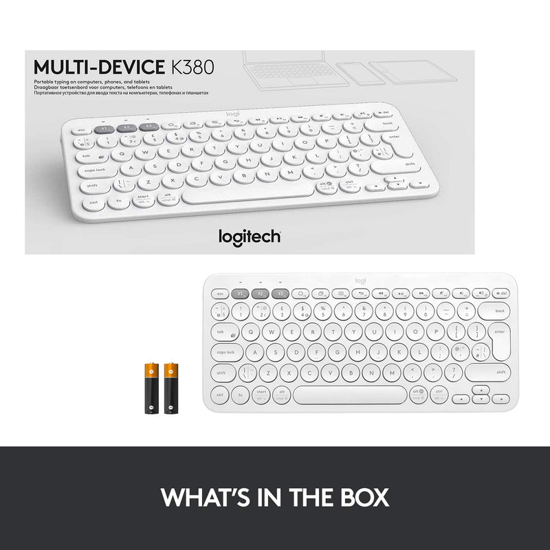 Logitech K380 Bluetooth Wireless Keyboard - Multi-Device, Multi-OS &  Portable