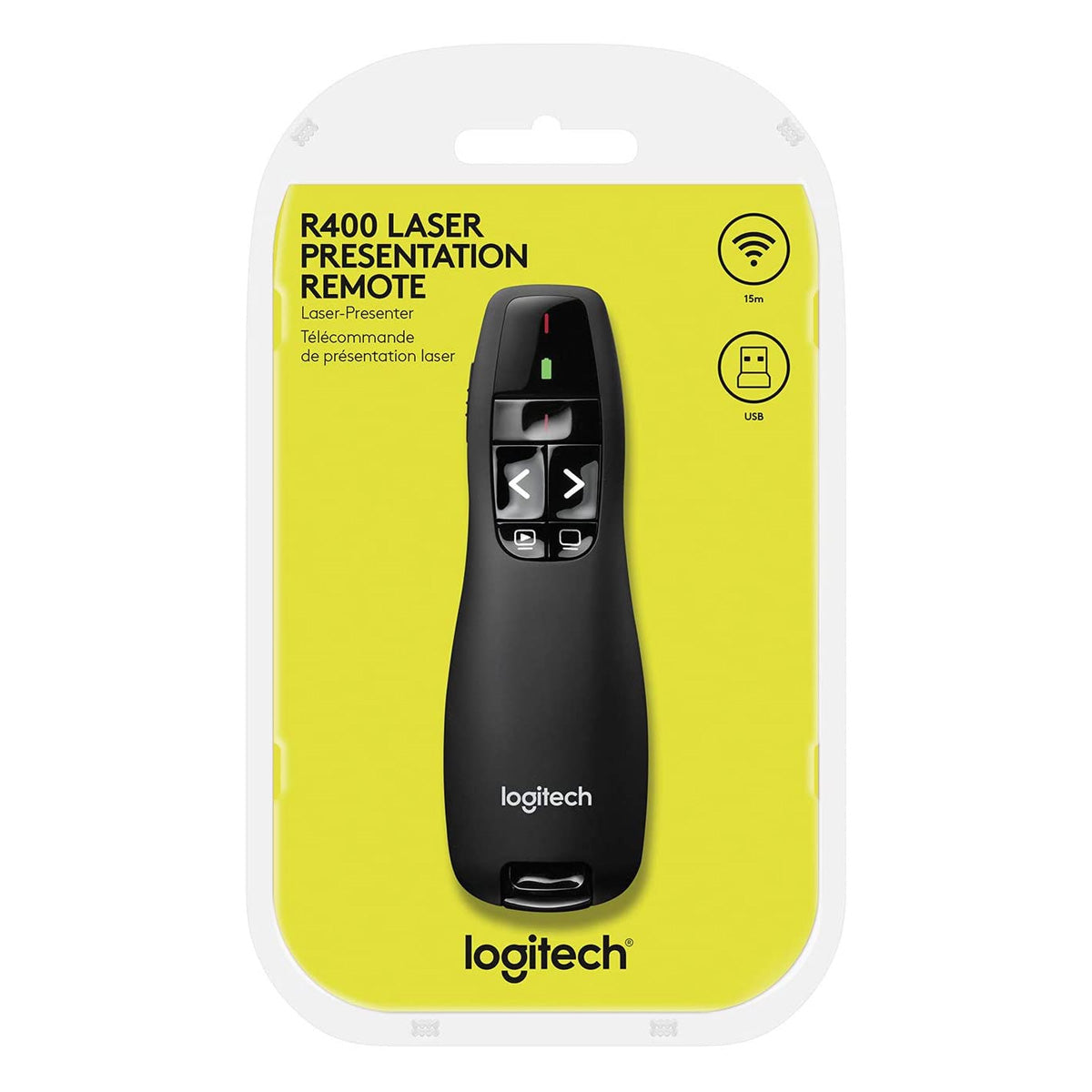 Logitech Wireless Presenter R400 with Presentation Remote Clicker and Laser Pointer