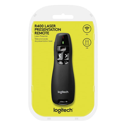 Logitech Wireless Presenter R400 with Presentation Remote Clicker and Laser Pointer