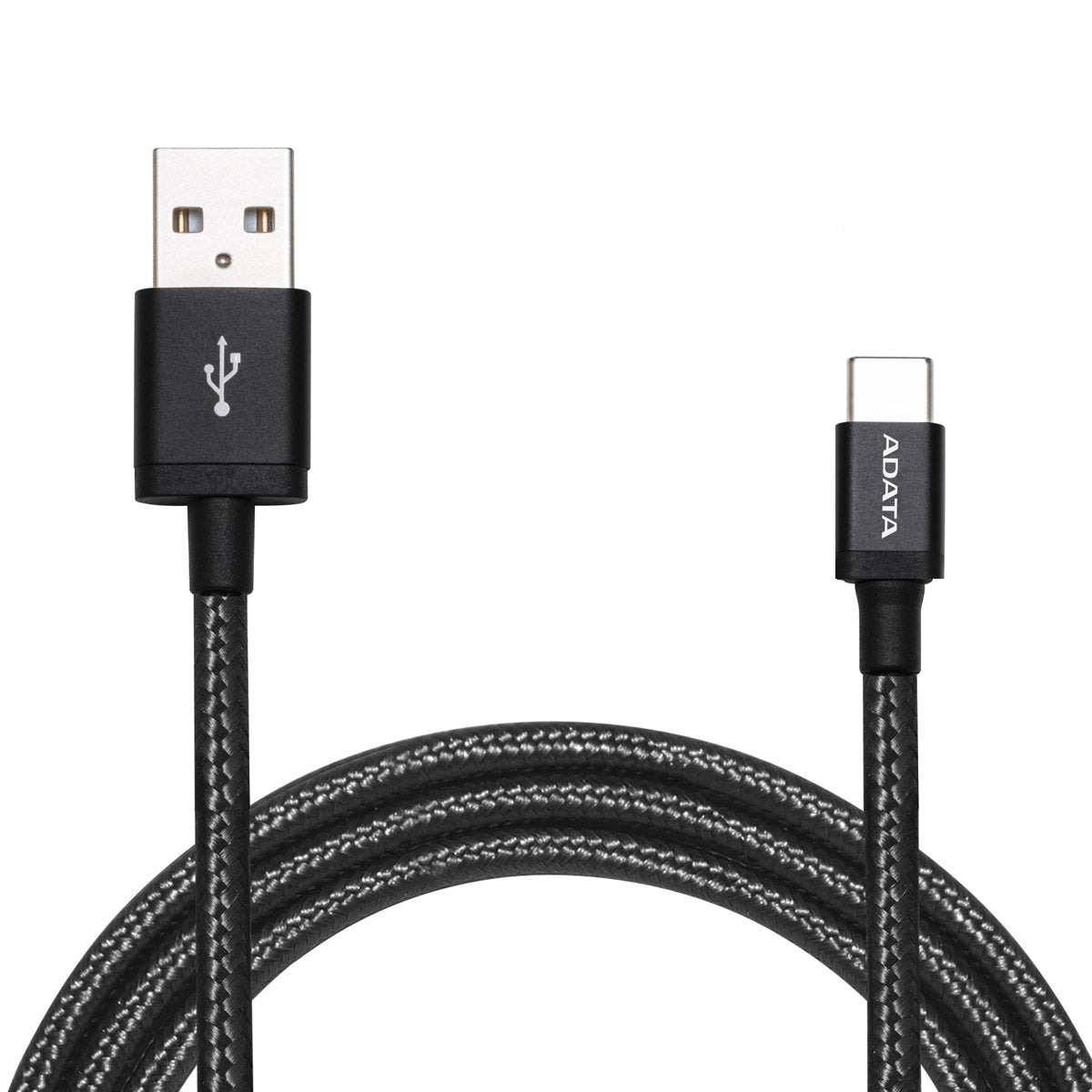 ADATA 2.4A फास्ट चार्जिंग नायलॉन ब्रेडेड USB-C सिंक और चार्ज केबल रिवर्सिबल डिज़ाइन के साथ - काला