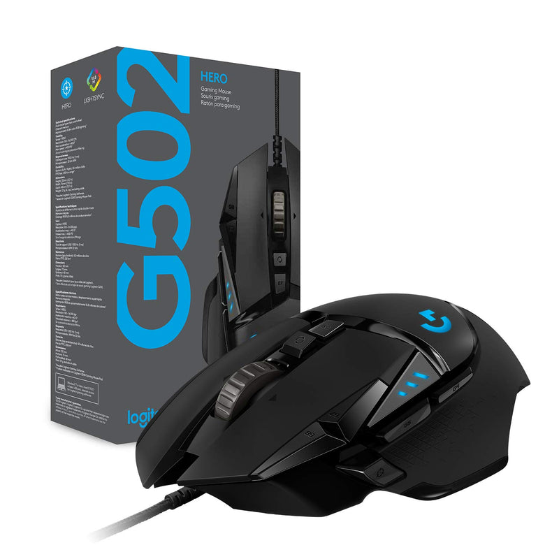 Logitech G502 Hero Wired 25K Sensor Gaming Mouse with Adjustable DPI Up to 25600 On-Board Memory and 11 Programmable Buttons