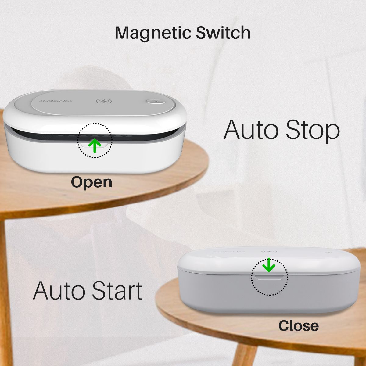 Portronics PuriFi 102  Multifunctional UV Steriliser Box with Wireless Charger and Magnetic Switch