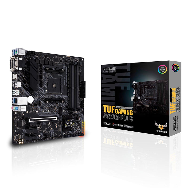 ASUS TUF Gaming A520M-Plus AMD AM4 Micro-ATX Motherboard with DDR4 4800MHz and USB 3.2 Gen 2