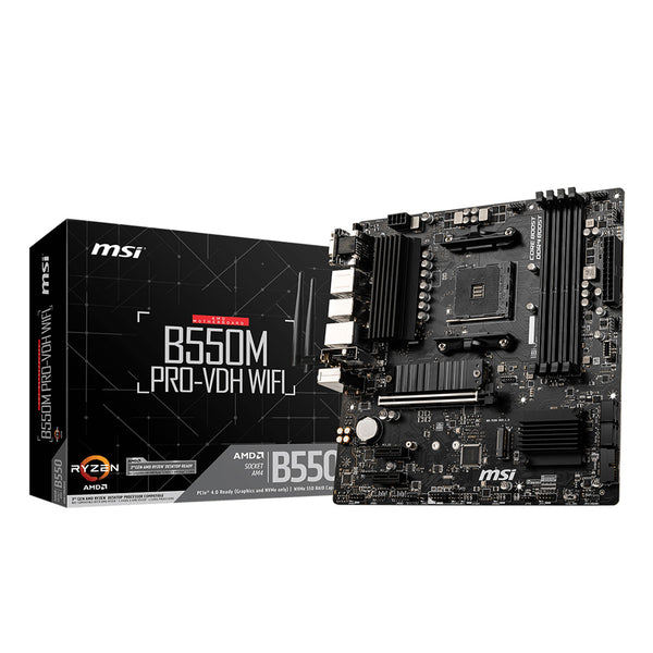 MSI B550M PRO-VDH WiFi Micro-ATX Motherboard with DDR4 4400+MHz PCIe 4.0 and Core Boost