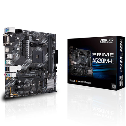ASUS Prime A520M-E AMD AM4 Micro-ATX Motherboard with DDR4 4866MHz M.2 and USB 3.2 Gen 2