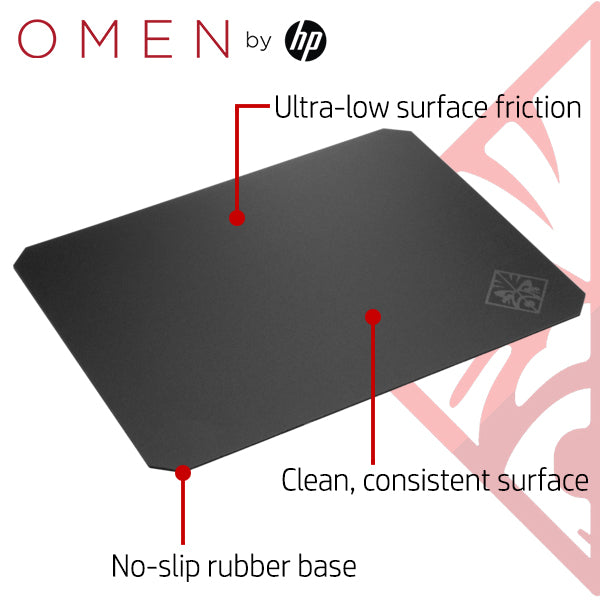 HP OMEN Gaming Mouse Pad 200 low-friction durable hard surface for High DPI Gamers