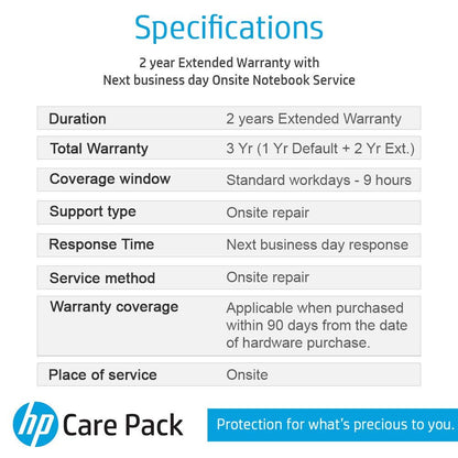 HP Care Pack 2 Years Additional Warranty for Select Pavilion Gaming Desktops - NOT A DESKTOP