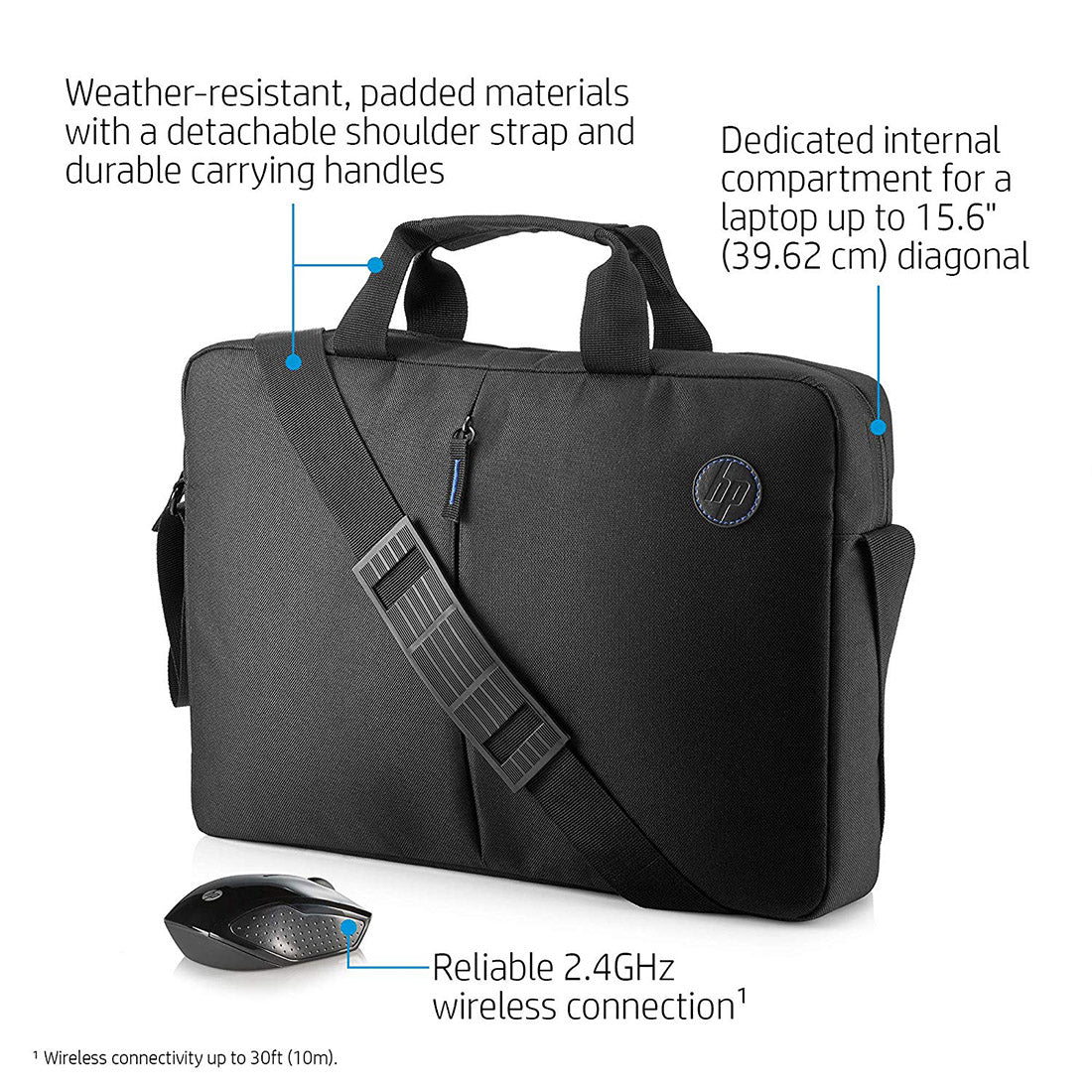 HP 15.6-inch Laptop Briefcase and Wireless Mouse Combo (Black)