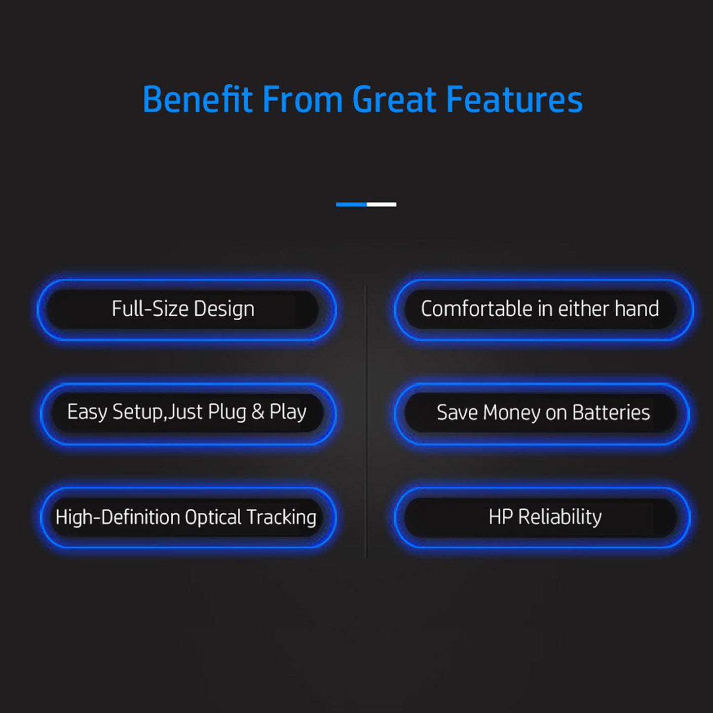 HP M10 Wired USB Optical Ergonomic Mouse with 3 Buttons and 1000DPI