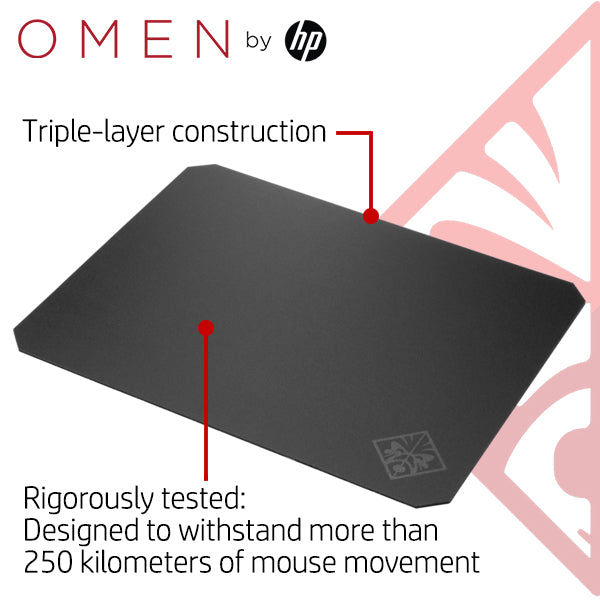 HP OMEN Gaming Mouse Pad 200 low-friction durable hard surface for High DPI Gamers