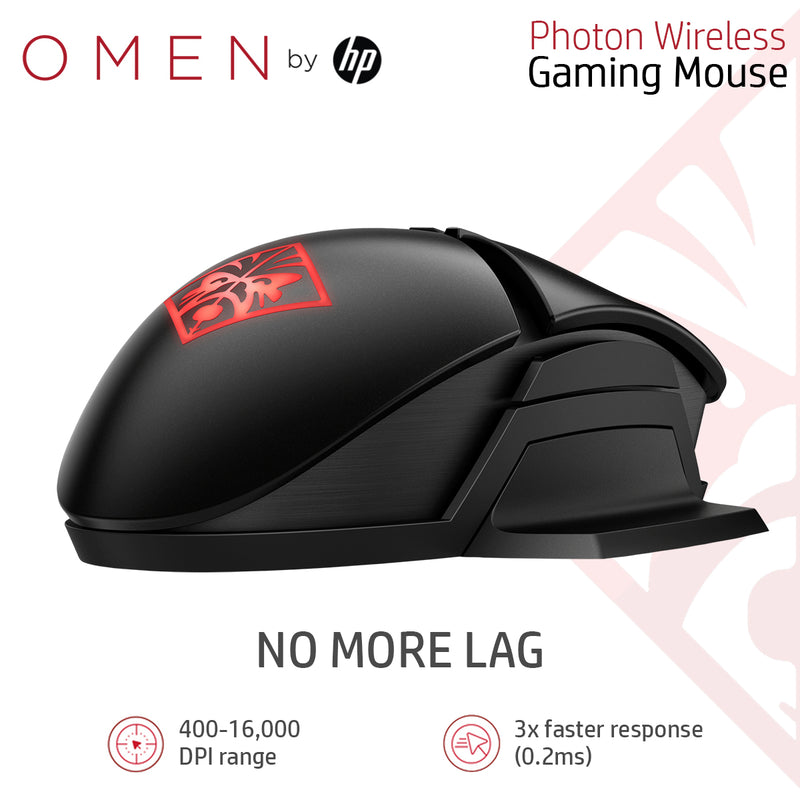 HP OMEN Photon Wireless Gaming Mouse with Qi Wireless Charging & Custom RGB Lighting