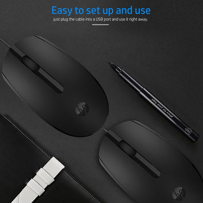 HP M10 Wired USB Optical Ergonomic Mouse with 3 Buttons and 1000DPI