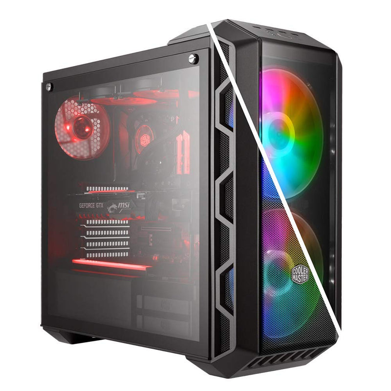 Cooler Master MasterCase H500 ARGB Mid Tower Cabinet with two 200mm ARGB Fans and Two Front Panels