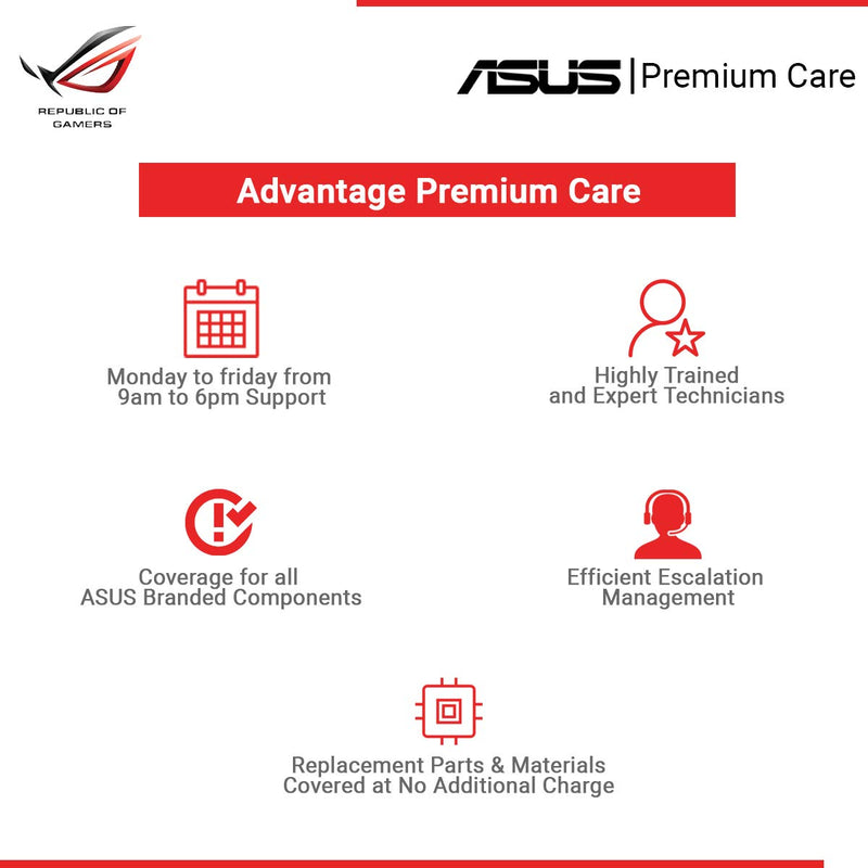 ASUS Premium Care 2 Year Extended Warranty & 3 Year Accidental Damage Protection Pack with Onsite Service for Gaming Laptops