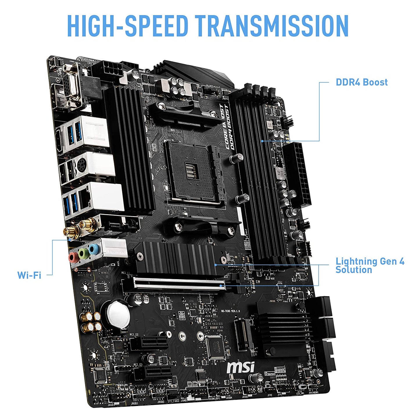 [पुन: पैक किया गया] MSI B550M PRO-VDH WIFI AMD AM4 माइक्रो-ATX मदरबोर्ड 