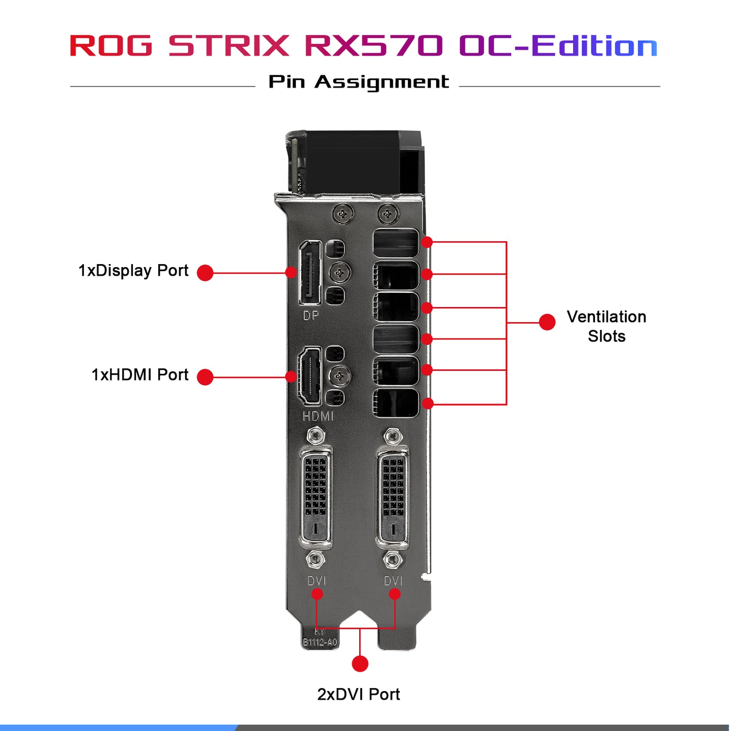 ASUS ROG Strix RX570 O8G DDR5 8GB 256-बिट गेमिंग ग्राफ़िक्स कार्ड