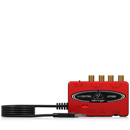 Behringer UCA222 USB ऑडियो इंटरफ़ेस डिजिटल आउटपुट और अल्ट्रा-लो लेटेंसी के साथ