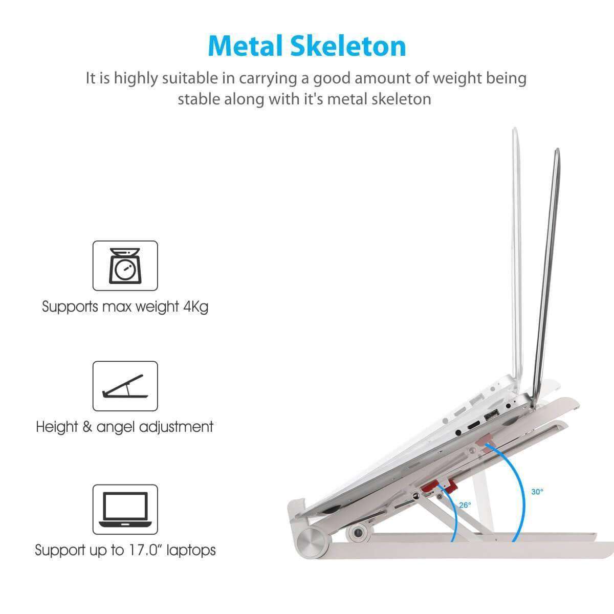Portronics POR-835 My Buddy Lite Laptop Stand with Light and Foldable Design