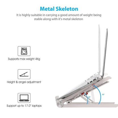 Portronics POR-835 My Buddy Lite Laptop Stand with Light and Foldable Design