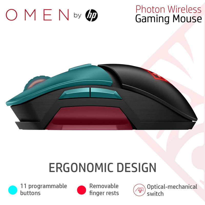 HP OMEN Photon Wireless Gaming Mouse with Qi Wireless Charging & Custom RGB Lighting