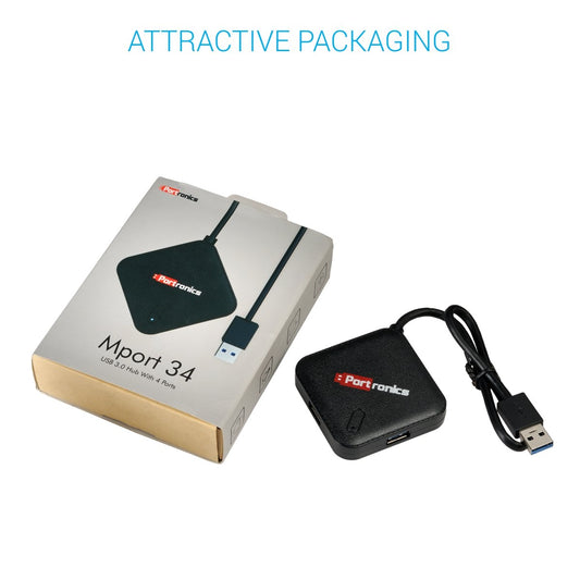Portronics MPort 34 Hub with 4 USB 3.0 Ports and USB Connectivity