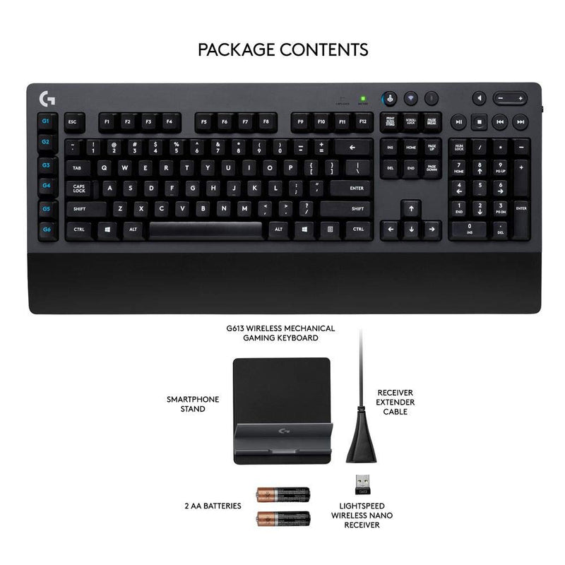 Logitech G613 Wireless Mechanical Gaming Keyboard with Lightspeed Technology and Romer-G Switches From TPS Technologies