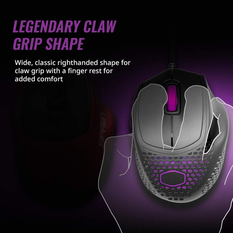 Cooler Master MM720 Matte Black RGB Claw Grip Lightweight Mouse From TPS Technologies