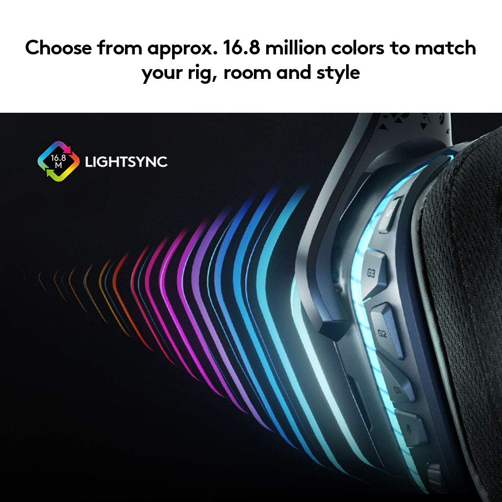 Logitech G633S ओवर-ईयर गेमिंग RGB हेडसेट 7.1 सराउंड साउंड 50mm ड्राइवर माइक और लाइटसिंक के साथ