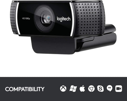 Logitech C922 प्रो स्ट्रीम 1080P HD गेमिंग वेबकैम स्टीरियो माइक और 3 महीने के प्रीमियम XSplit लाइसेंस के साथ